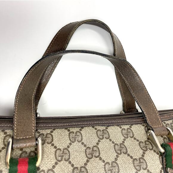 Gucci Vintage GG Monogram Supreme Web Small Handbag PVC Leather  Beige Brown - Picture 10 of 16